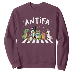Resist Frog Protest Sweatshirt Antifa Inflatable Costume Portland Frog Political Satire TS10 Maroon Print Your Wear