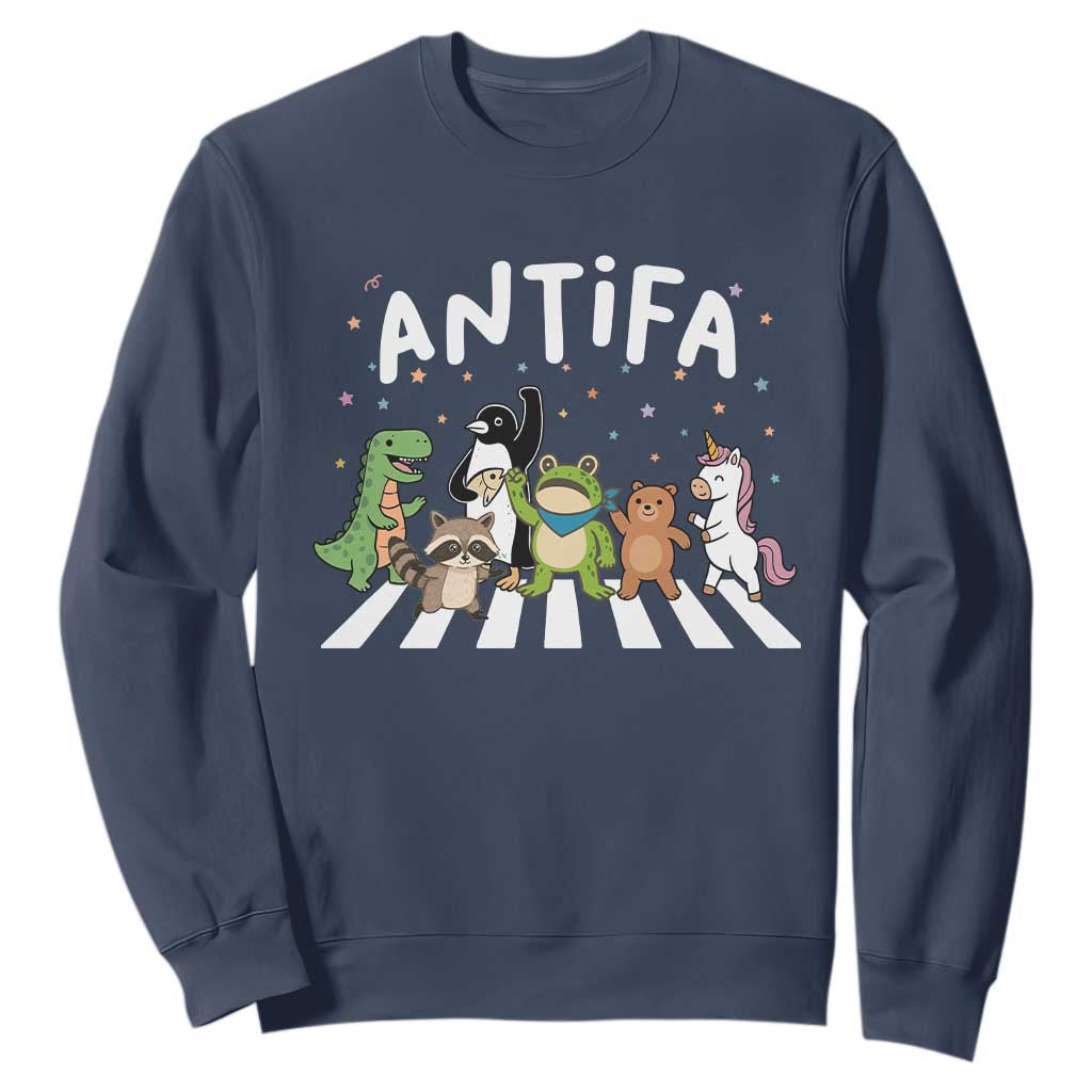 Resist Frog Protest Sweatshirt Antifa Inflatable Costume Portland Frog Political Satire TS10 Navy Print Your Wear