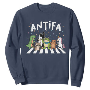 Resist Frog Protest Sweatshirt Antifa Inflatable Costume Portland Frog Political Satire TS10 Navy Print Your Wear