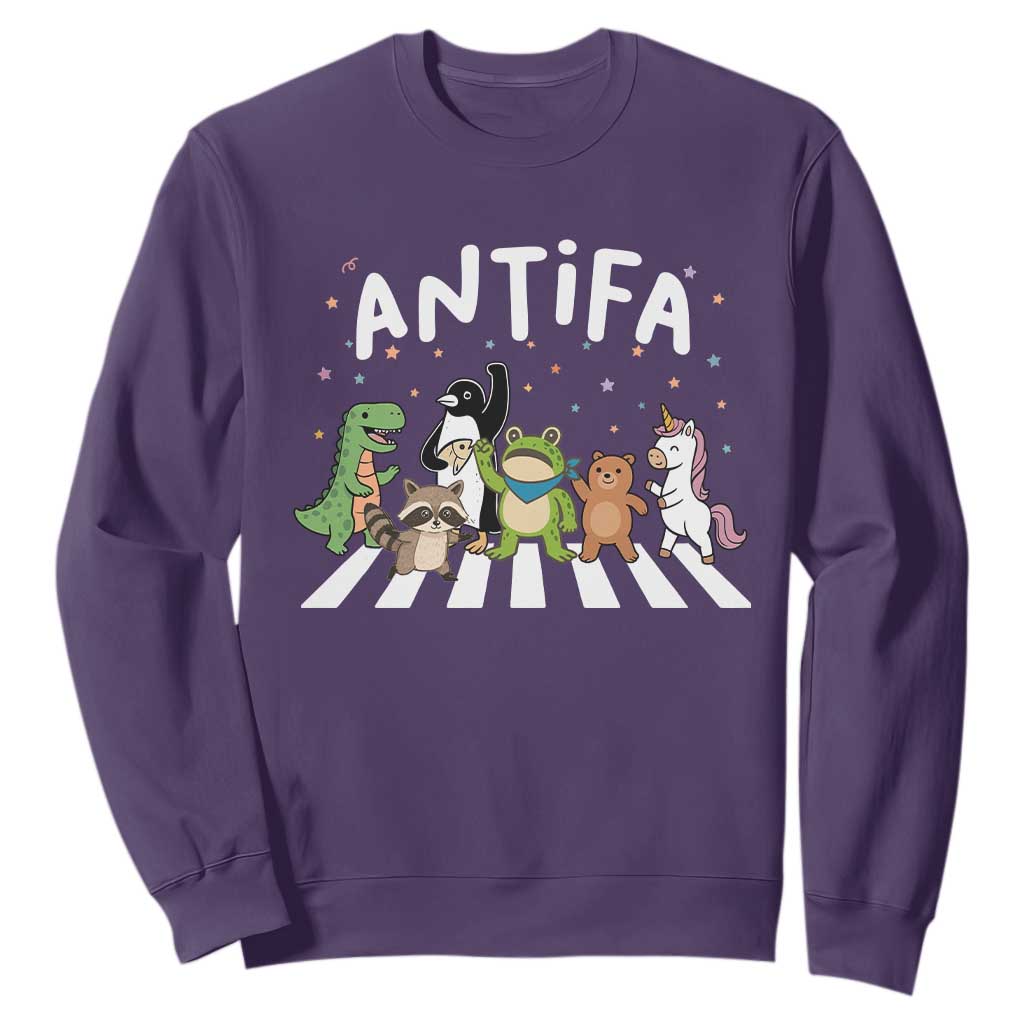 Resist Frog Protest Sweatshirt Antifa Inflatable Costume Portland Frog Political Satire TS10 Purple Print Your Wear