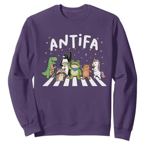 Resist Frog Protest Sweatshirt Antifa Inflatable Costume Portland Frog Political Satire TS10 Purple Print Your Wear