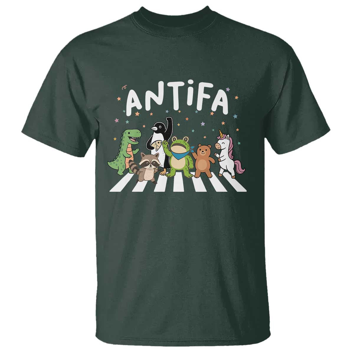 Resist Frog Protest T Shirt Antifa Inflatable Costume Portland Frog Political Satire TS10 Dark Forest Green Print Your Wear