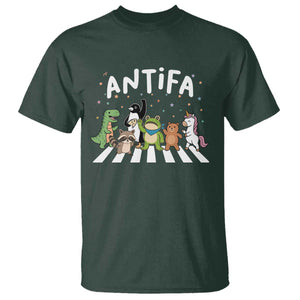 Resist Frog Protest T Shirt Antifa Inflatable Costume Portland Frog Political Satire TS10 Dark Forest Green Print Your Wear