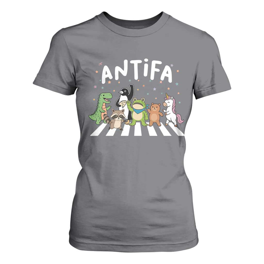 Resist Frog Protest T Shirt For Women Antifa Inflatable Costume Portland Frog Political Satire TS10 Charcoal Print Your Wear