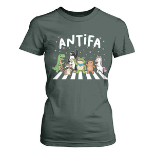 Resist Frog Protest T Shirt For Women Antifa Inflatable Costume Portland Frog Political Satire TS10 Dark Forest Green Print Your Wear
