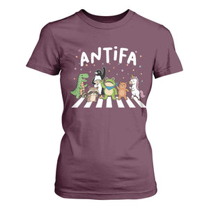 Resist Frog Protest T Shirt For Women Antifa Inflatable Costume Portland Frog Political Satire TS10 Maroon Print Your Wear
