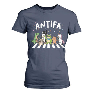 Resist Frog Protest T Shirt For Women Antifa Inflatable Costume Portland Frog Political Satire TS10 Navy Print Your Wear