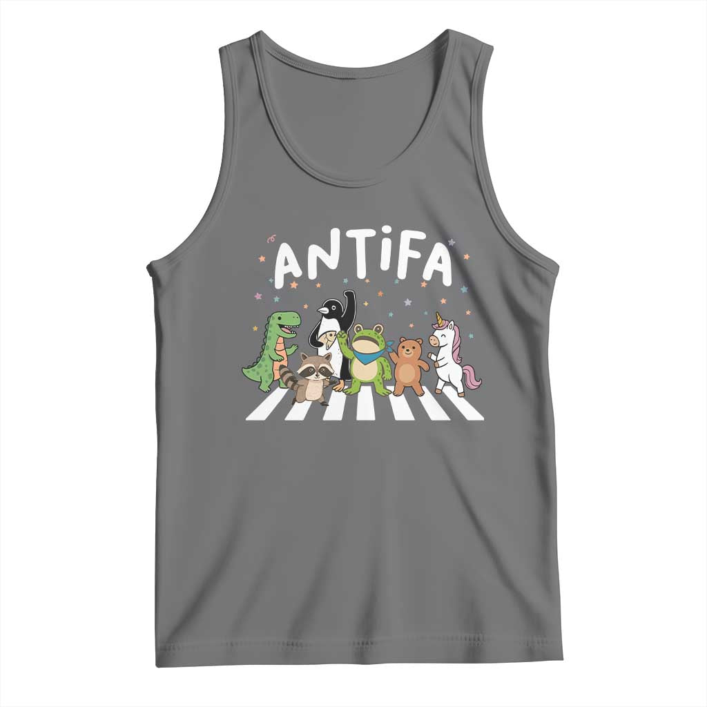 Resist Frog Protest Tank Top Antifa Inflatable Costume Portland Frog Political Satire TS10 Black Heather Print Your Wear