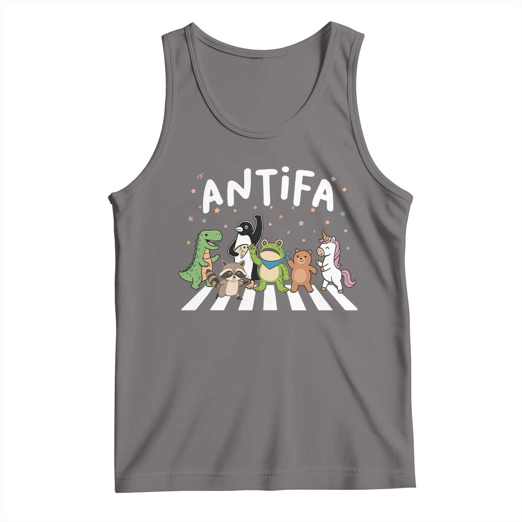 Resist Frog Protest Tank Top Antifa Inflatable Costume Portland Frog Political Satire TS10 Deep Heather Print Your Wear