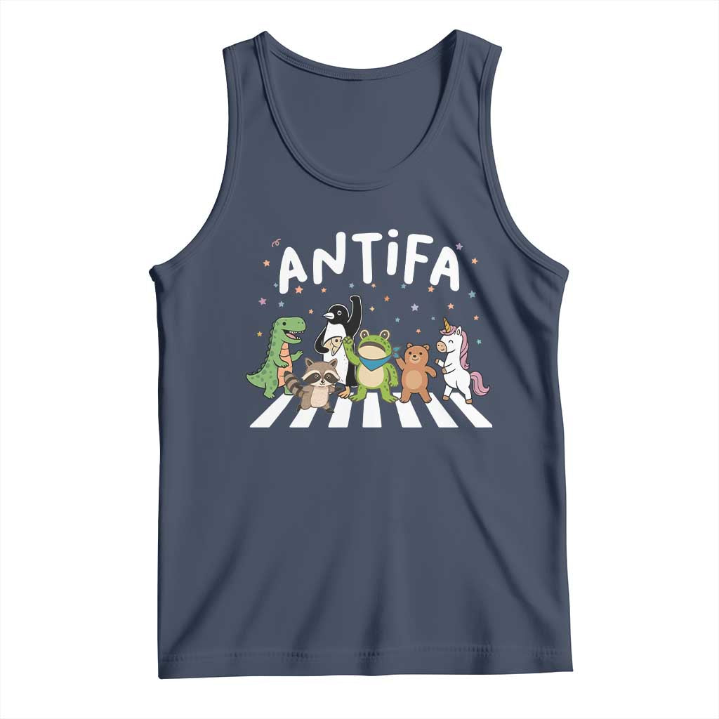 Resist Frog Protest Tank Top Antifa Inflatable Costume Portland Frog Political Satire TS10 Navy Print Your Wear