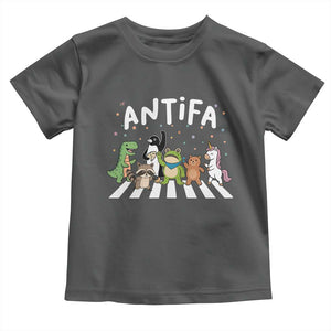 Resist Frog Protest Toddler T Shirt Antifa Inflatable Costume Portland Frog Political Satire TS10 Dark Heather Print Your Wear