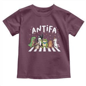 Resist Frog Protest Toddler T Shirt Antifa Inflatable Costume Portland Frog Political Satire TS10 Maroon Print Your Wear
