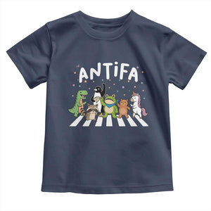 Resist Frog Protest Toddler T Shirt Antifa Inflatable Costume Portland Frog Political Satire TS10 Navy Print Your Wear