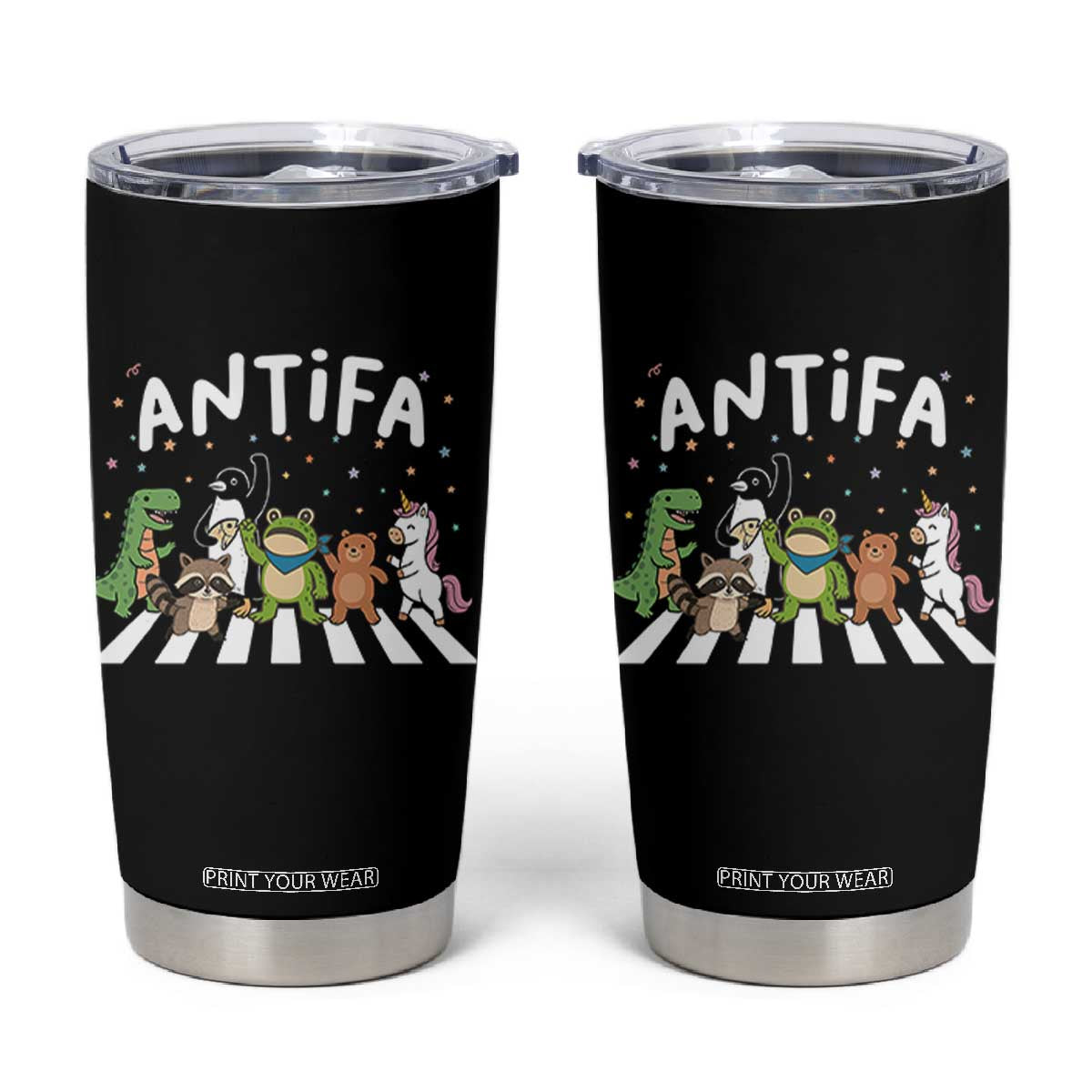Resist Frog Protest Tumbler Cup Antifa Inflatable Costume Portland Frog Political Satire TS10 Black Print Your Wear