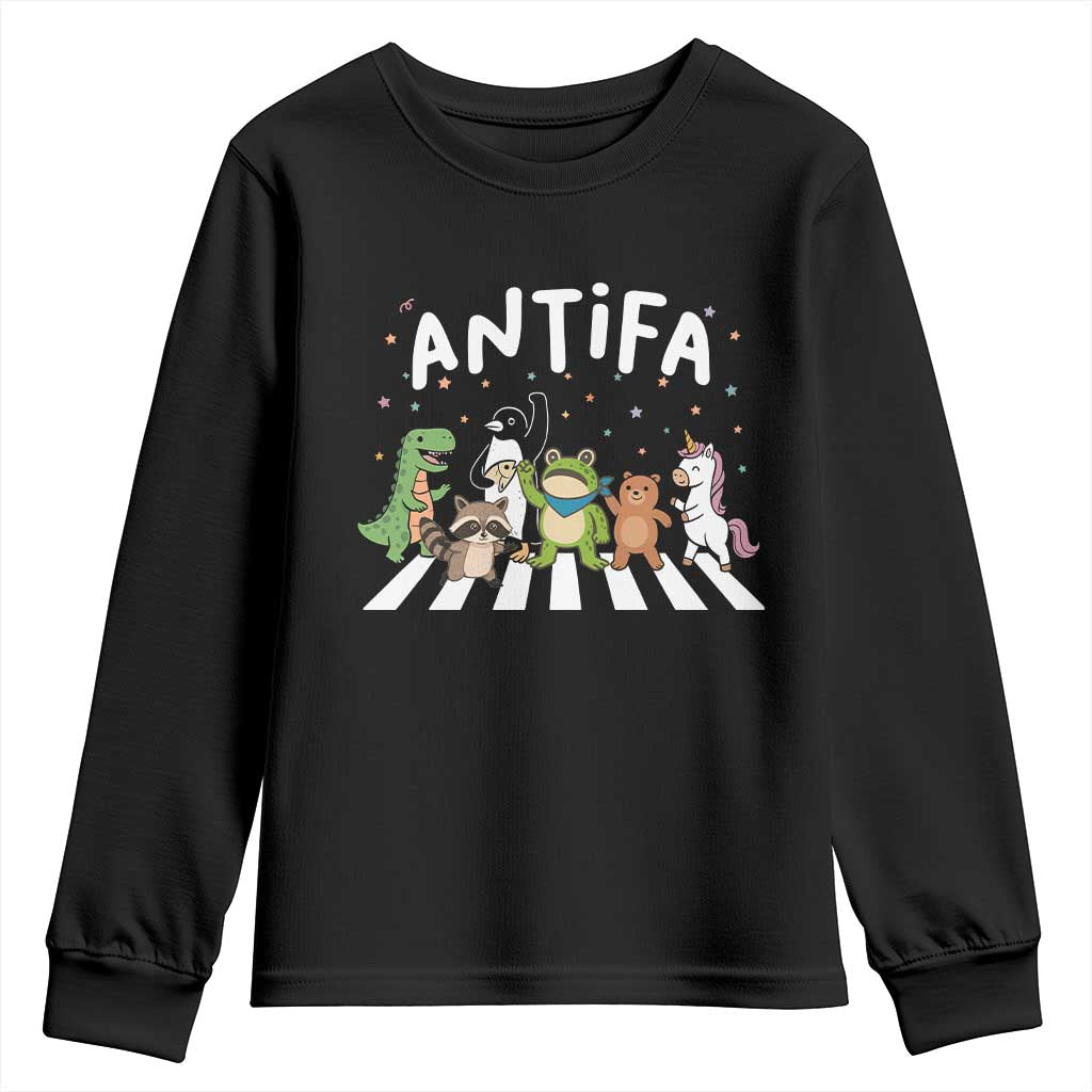 Resist Frog Protest Youth Sweatshirt Antifa Inflatable Costume Portland Frog Political Satire TS10 Black Print Your Wear