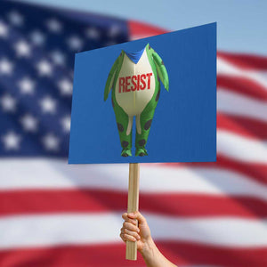 Portland Frog Protest Sign Funny Political Costume Protest Resist TS10 Horizontal 18" × 24" Blue Print Your Wear