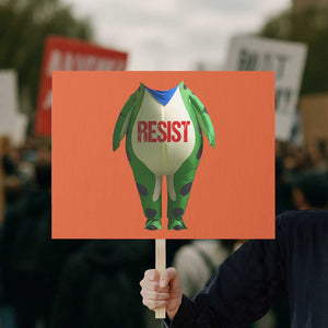 Portland Frog Protest Sign Funny Political Costume Protest Resist TS10 Horizontal 18" × 24" Orange Print Your Wear