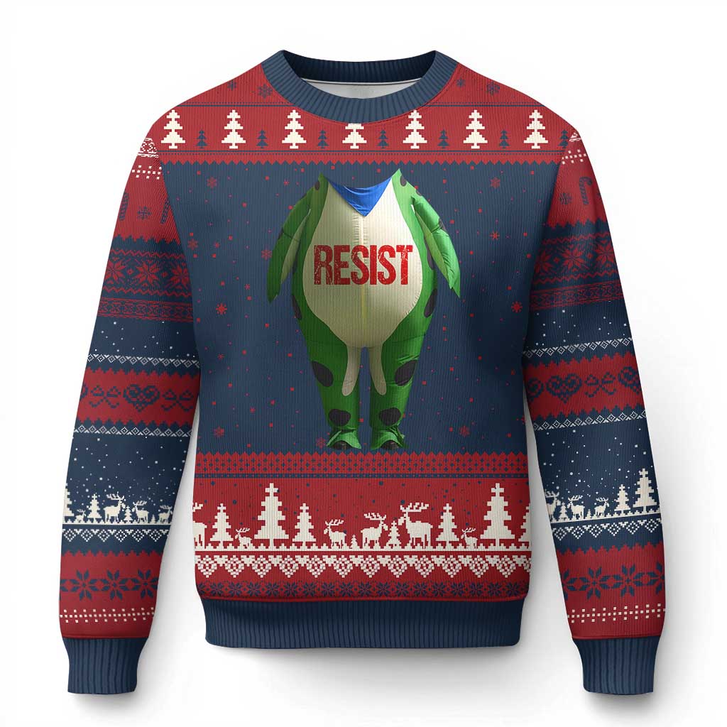Portland Frog Ugly Christmas Sweater Funny Political Costume Protest Resist TS10 Navy Red Print Your Wear