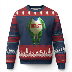 Portland Frog Ugly Christmas Sweater Funny Political Costume Protest Resist - Print Your Wear