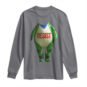 Portland Frog Long Sleeve Shirt Funny Political Costume Protest Resist TS10 Charcoal Print Your Wear