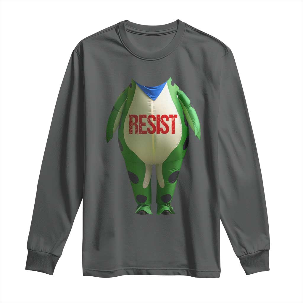 Portland Frog Long Sleeve Shirt Funny Political Costume Protest Resist TS10 Dark Heather Print Your Wear