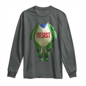 Portland Frog Long Sleeve Shirt Funny Political Costume Protest Resist TS10 Dark Heather Print Your Wear