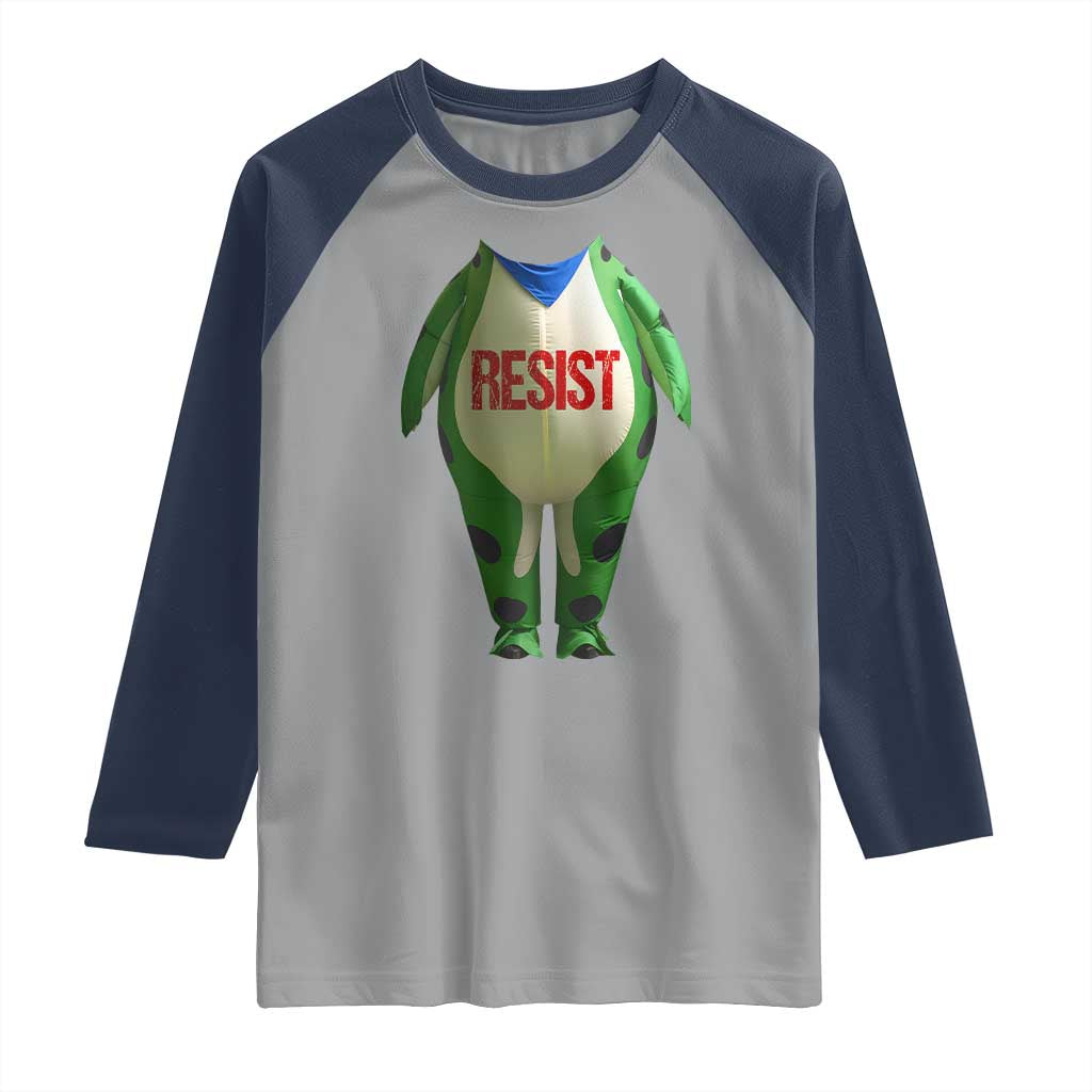 Portland Frog Raglan Shirt Funny Political Costume Protest Resist TS10 Sport Gray Navy Print Your Wear