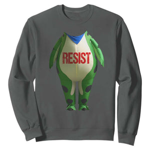 Portland Frog Sweatshirt Funny Political Costume Protest Resist TS10 Dark Heather Print Your Wear