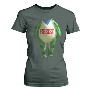 Portland Frog T Shirt For Women Funny Political Costume Protest Resist TS10 Dark Forest Green Print Your Wear