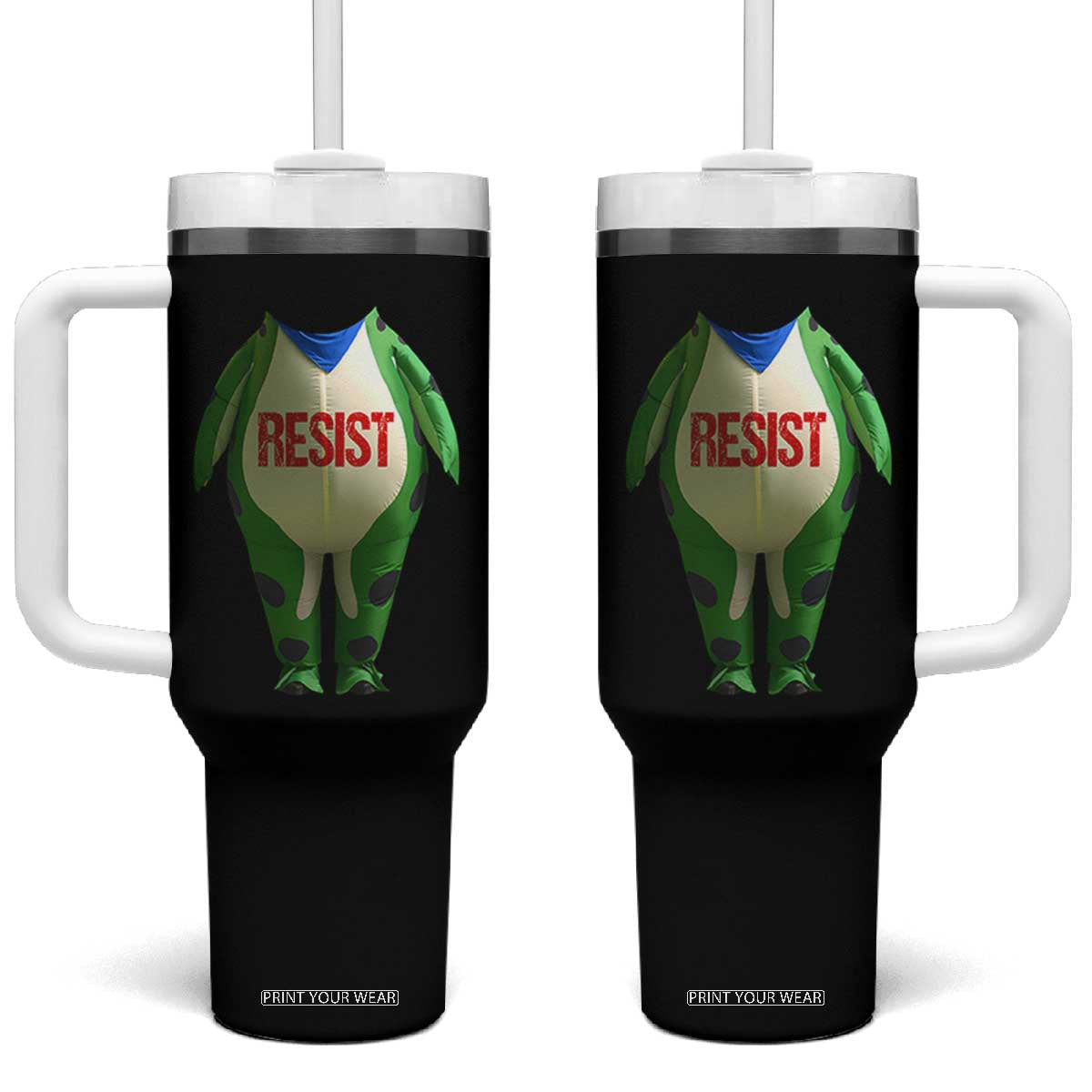 Portland Frog Tumbler With Handle Funny Political Costume Protest Resist TS10 One Size: 40 oz Black Print Your Wear