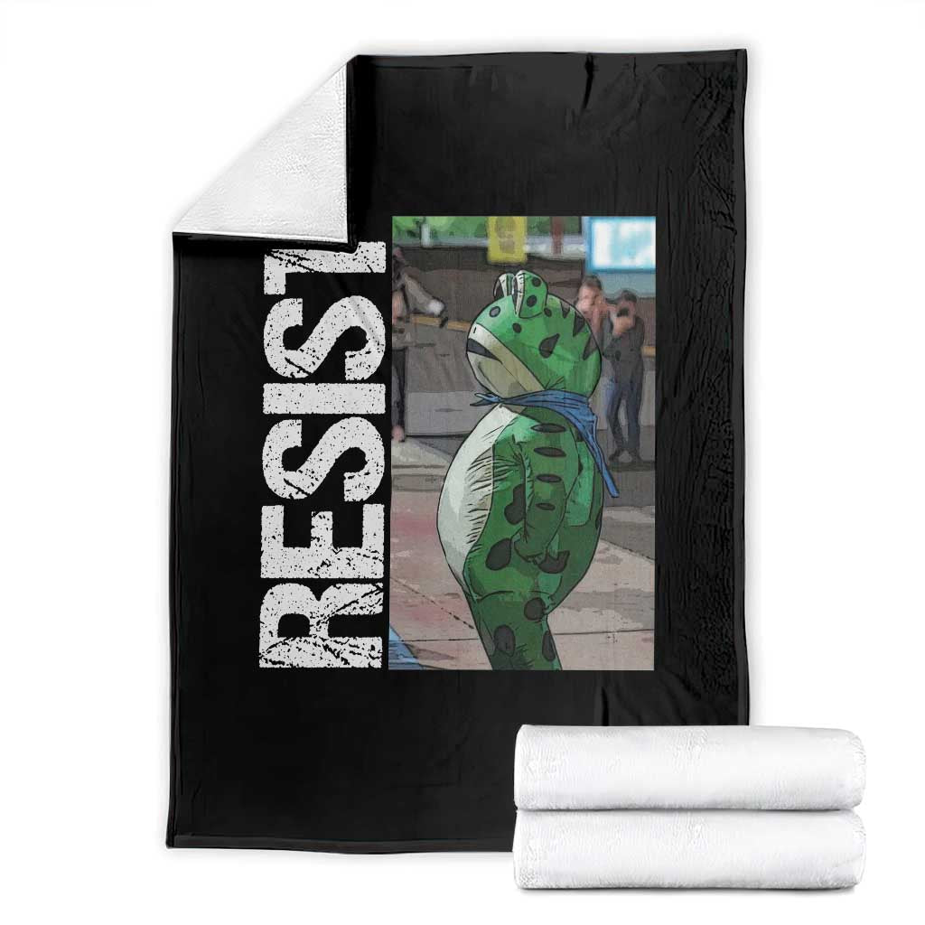 Portland Frog Protest Throw Blanket Vintage Activist Resistance TS10 Black Print Your Wear