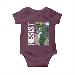 Portland Frog Protest Baby Onesie Vintage Activist Resistance TS10 Maroon Print Your Wear