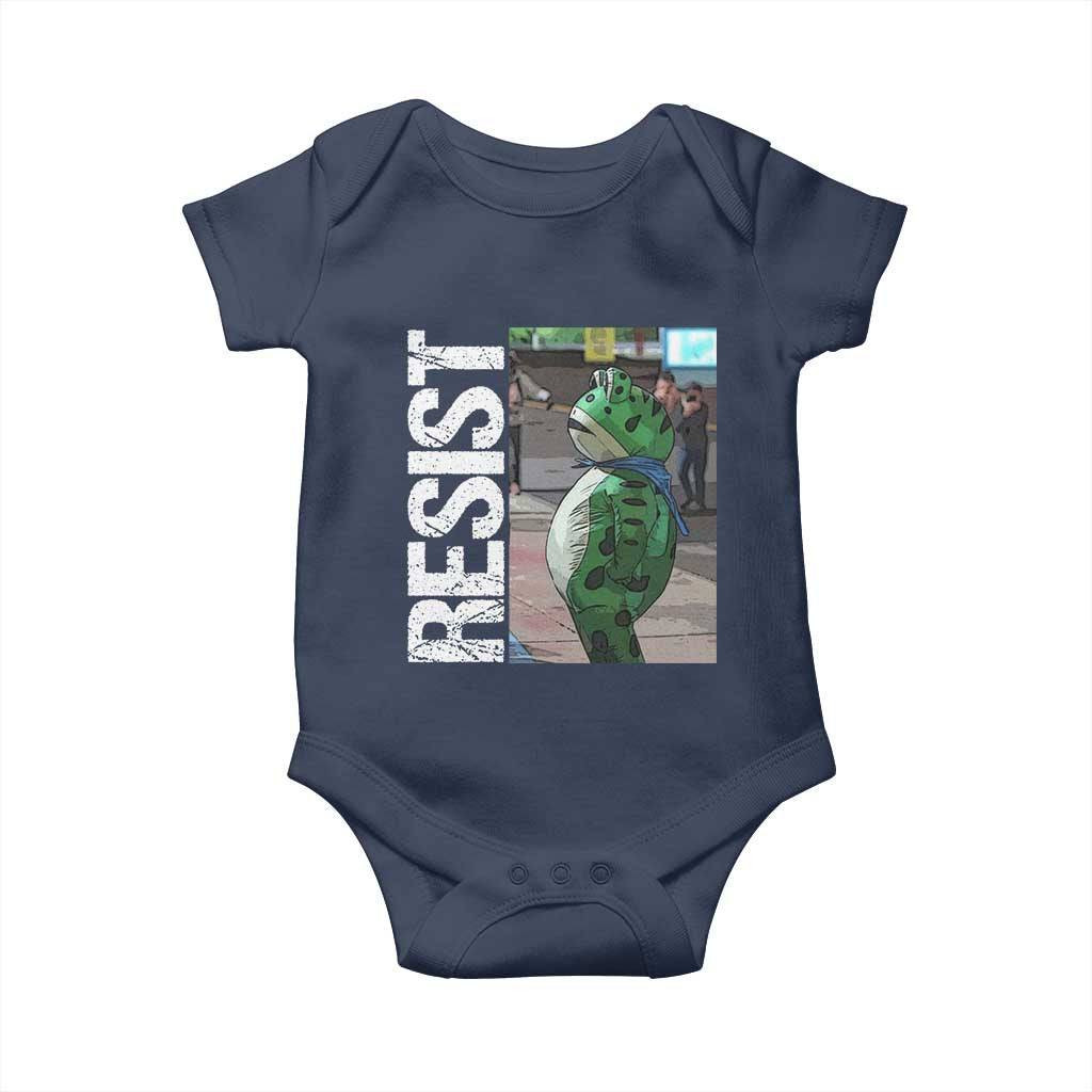 Portland Frog Protest Baby Onesie Vintage Activist Resistance TS10 Navy Print Your Wear