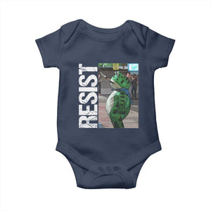 Portland Frog Protest Baby Onesie Vintage Activist Resistance TS10 Navy Print Your Wear
