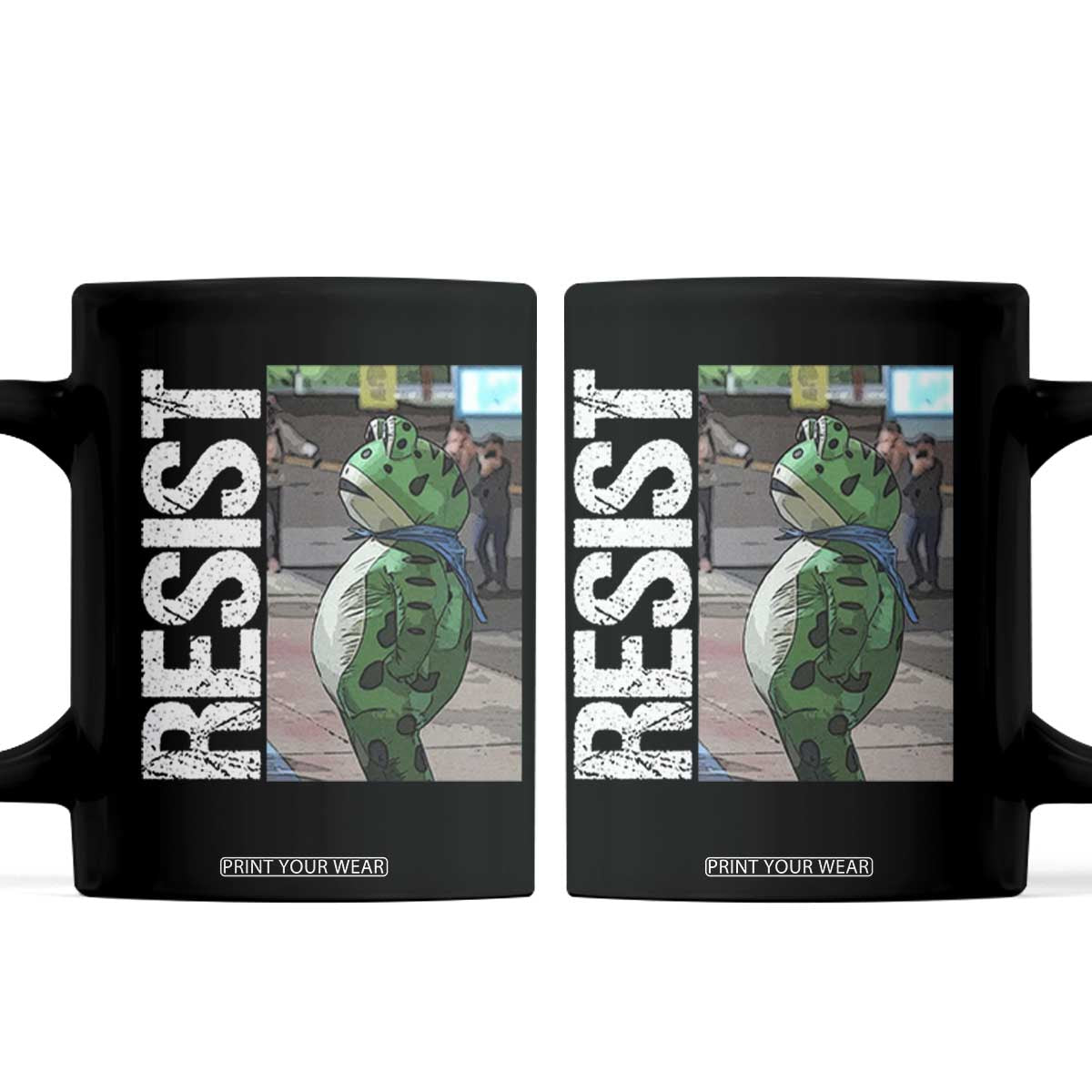 Portland Frog Protest Coffee Mug Vintage Activist Resistance TS10 Black Print Your Wear