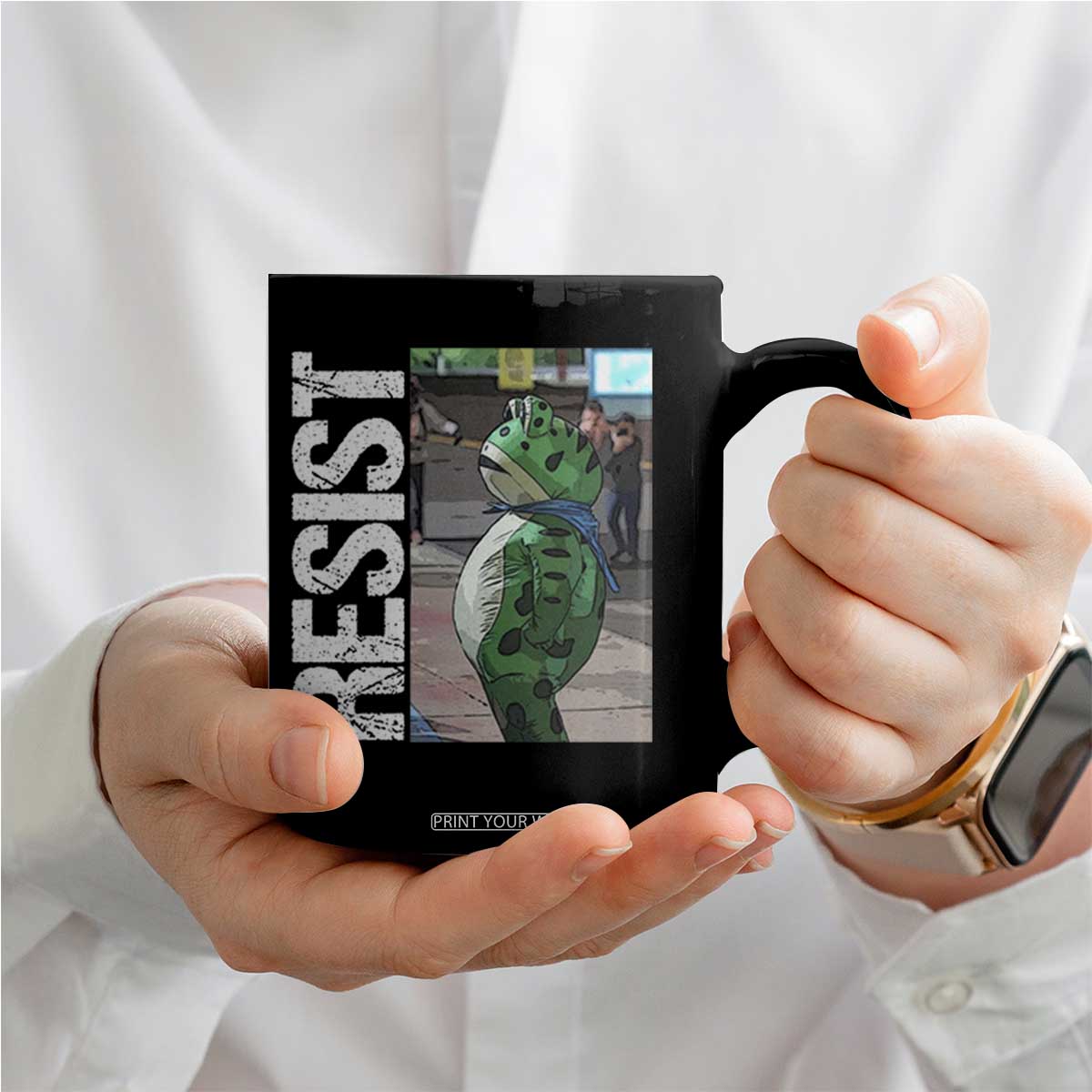 Portland Frog Protest Coffee Mug Vintage Activist Resistance TS10 Print Your Wear