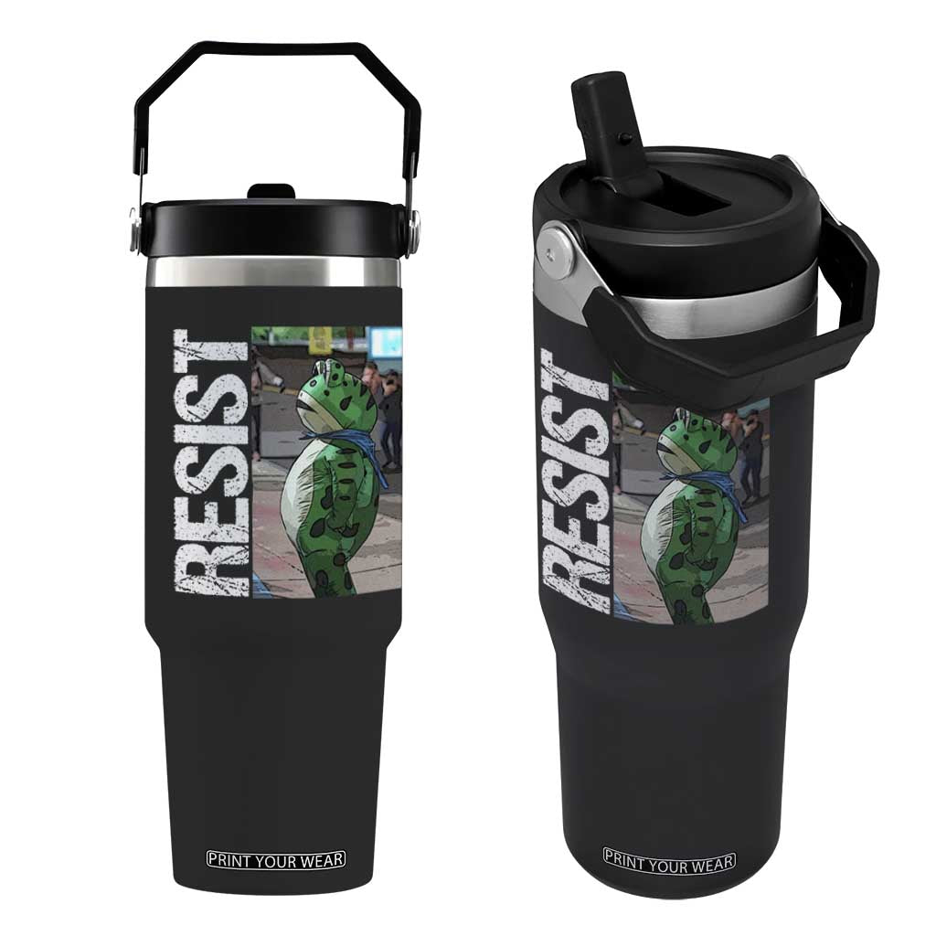 Portland Frog Protest Flip Straw Tumbler Vintage Activist Resistance TS10 One Size: 30 oz Black Print Your Wear