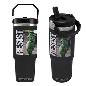 Portland Frog Protest Flip Straw Tumbler Vintage Activist Resistance TS10 One Size: 30 oz Black Print Your Wear