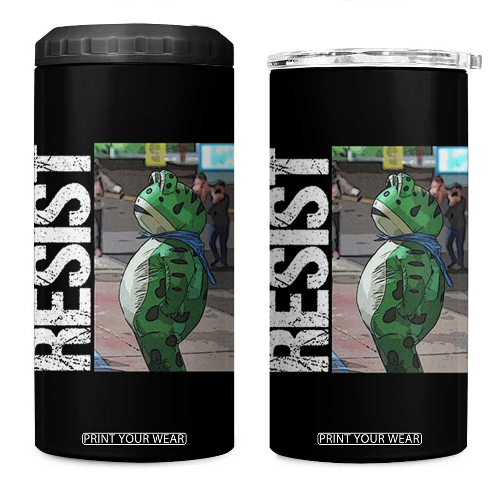 Portland Frog Protest 4 in 1 Can Cooler Tumbler Vintage Activist Resistance TS10 One Size: 16 oz Black Print Your Wear