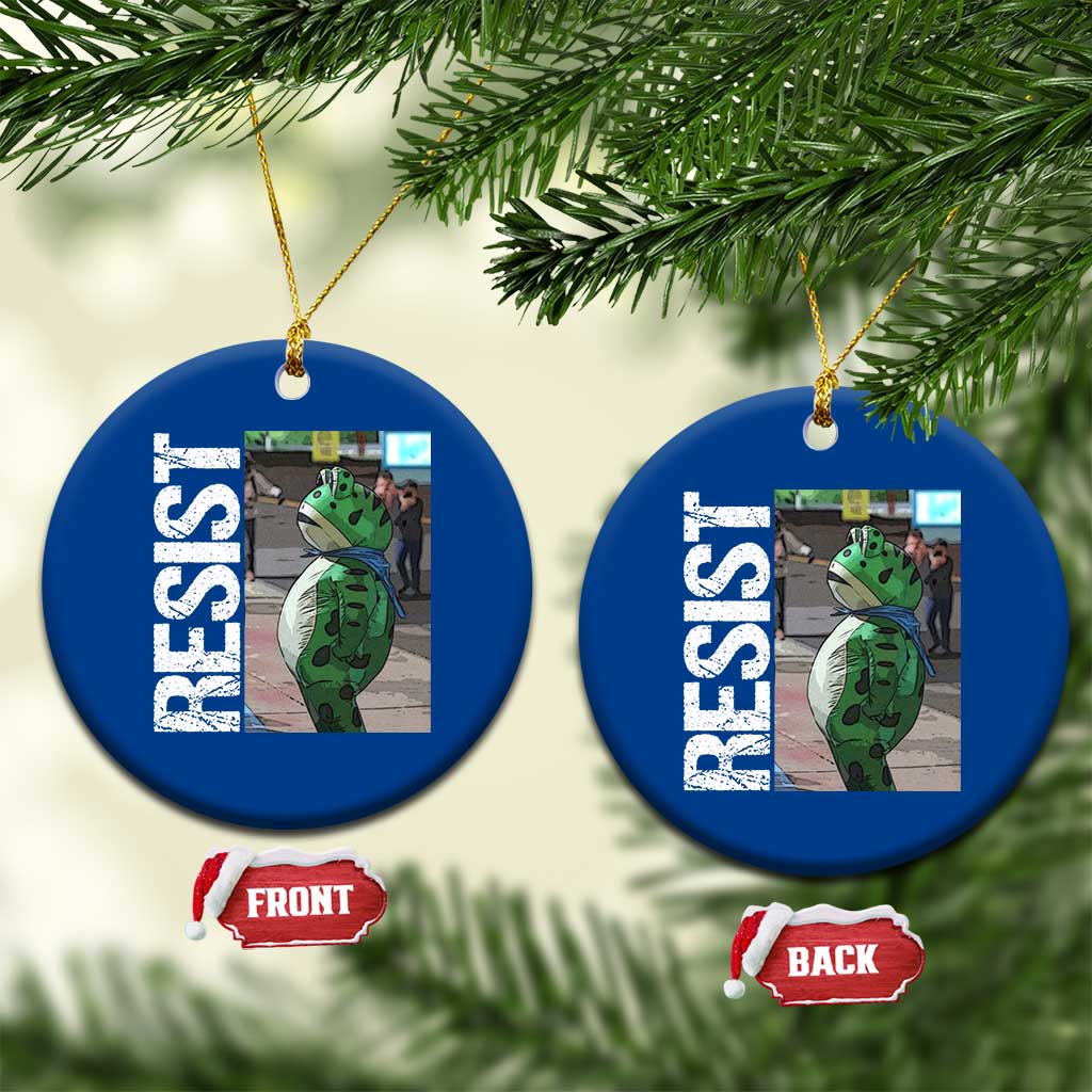 Portland Frog Protest Ceramic Ornament Vintage Activist Resistance TS10 1pc Blue Print Your Wear