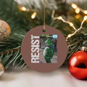 Portland Frog Protest Ceramic Ornament Vintage Activist Resistance TS10 1pc Mocha Print Your Wear