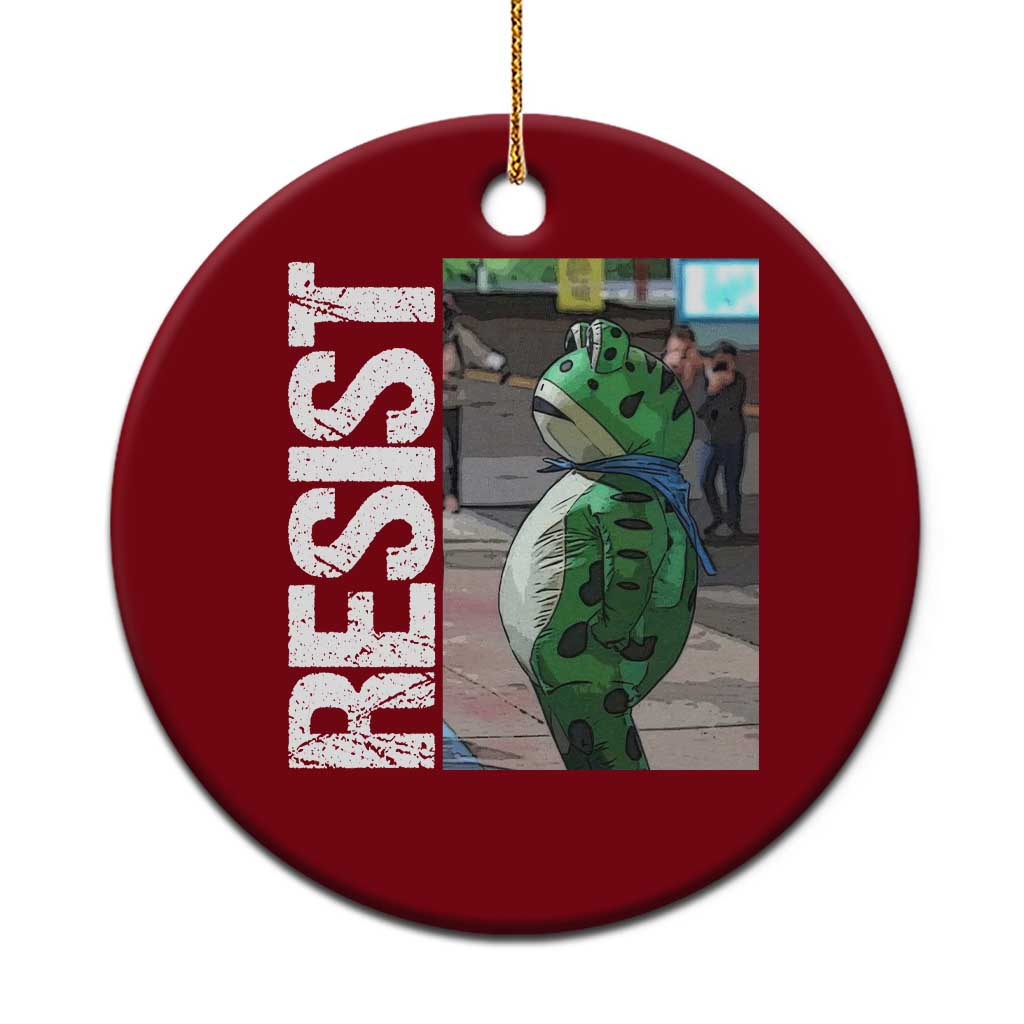 Portland Frog Protest Ceramic Ornament Vintage Activist Resistance TS10 1pc Red Print Your Wear