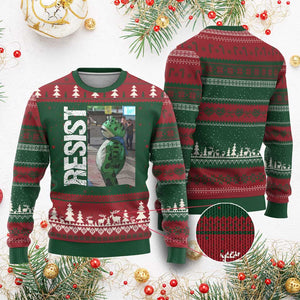 Portland Frog Protest Ugly Christmas Sweater Vintage Activist Resistance TS10 Red Green Print Your Wear