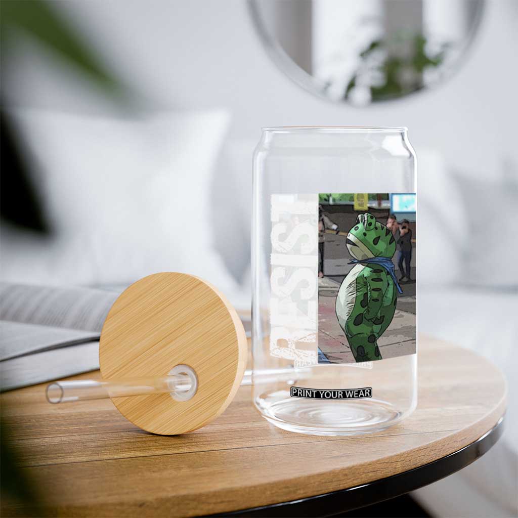 Portland Frog Protest Glass Can Vintage Activist Resistance TS10 Print Your Wear