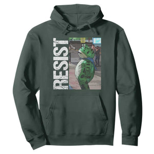 Portland Frog Protest Hoodie Vintage Activist Resistance TS10 Dark Forest Green Print Your Wear