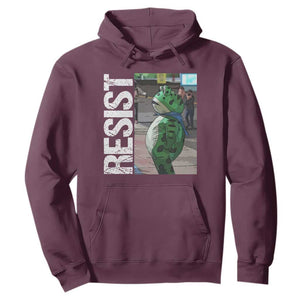 Portland Frog Protest Hoodie Vintage Activist Resistance TS10 Maroon Print Your Wear