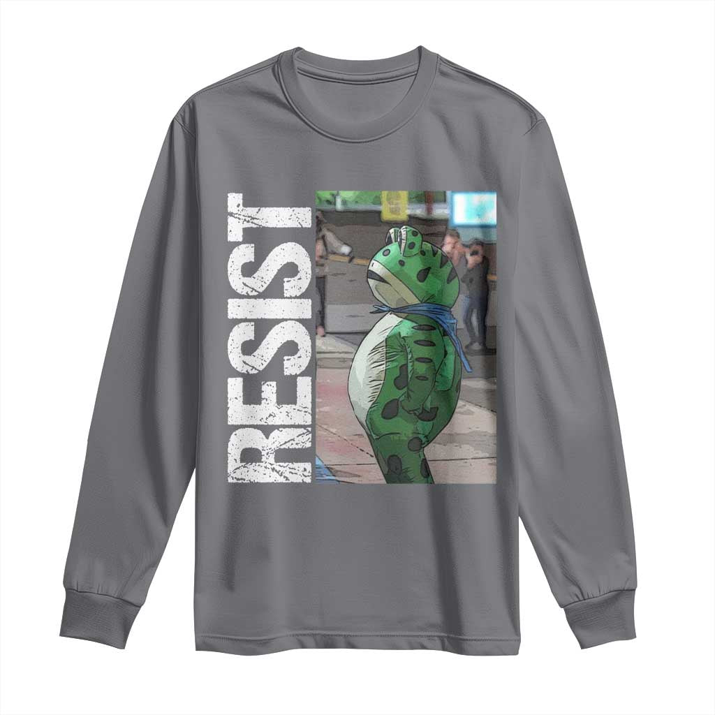 Portland Frog Protest Long Sleeve Shirt Vintage Activist Resistance TS10 Charcoal Print Your Wear