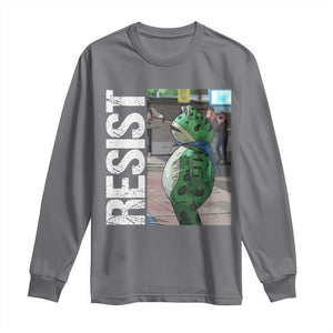Portland Frog Protest Long Sleeve Shirt Vintage Activist Resistance TS10 Charcoal Print Your Wear