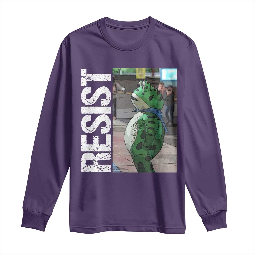 Portland Frog Protest Long Sleeve Shirt Vintage Activist Resistance TS10 Purple Print Your Wear