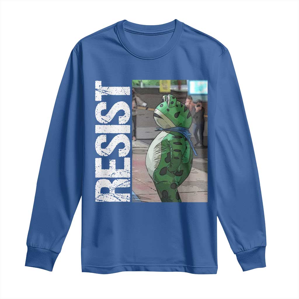 Portland Frog Protest Long Sleeve Shirt Vintage Activist Resistance TS10 Royal Blue Print Your Wear